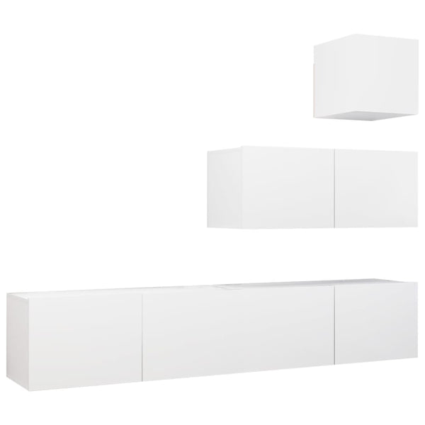 4-tlg. TV-Schrank-Set Weiß Holzwerkstoff