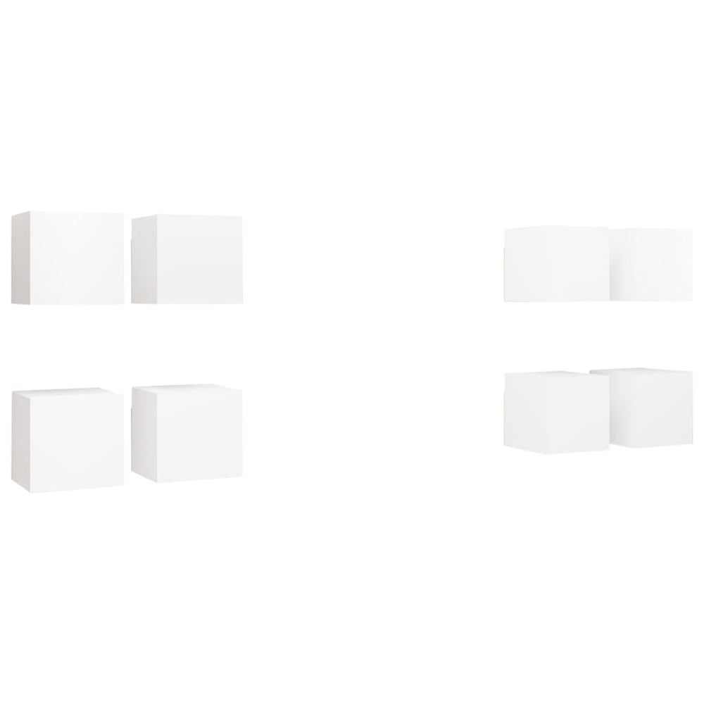 vidaXL Meubles TV muraux 8 pcs Blanc 30,5x30x30 cm