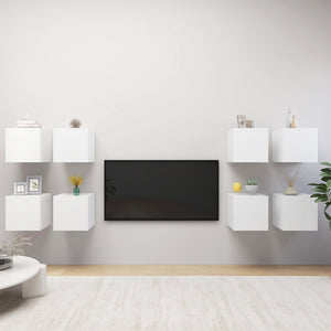 TV-Wandschränke 8 Stk. Weiß 30,5x30x30 cm