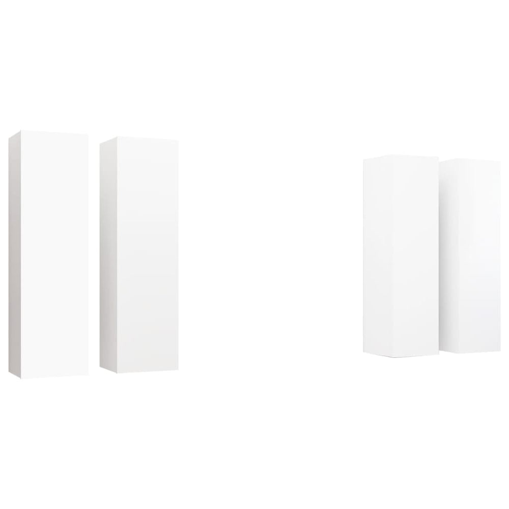 vidaXL Meubles TV 4 pcs Blanc 30,5x30x110 cm Bois d'ingénierie