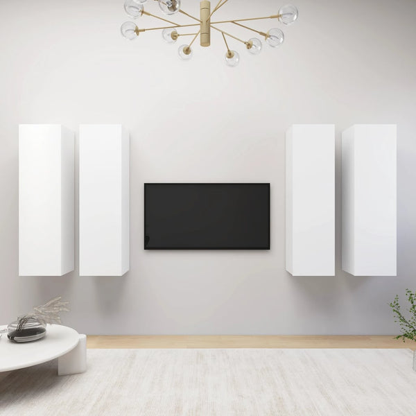 TV-Schränke 4 Stk. Weiß 30,5x30x110 cm Holzwerkstoff