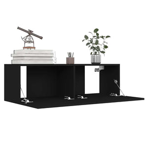 4-tlg. TV-Schrank-Set Schwarz Holzwerkstoff