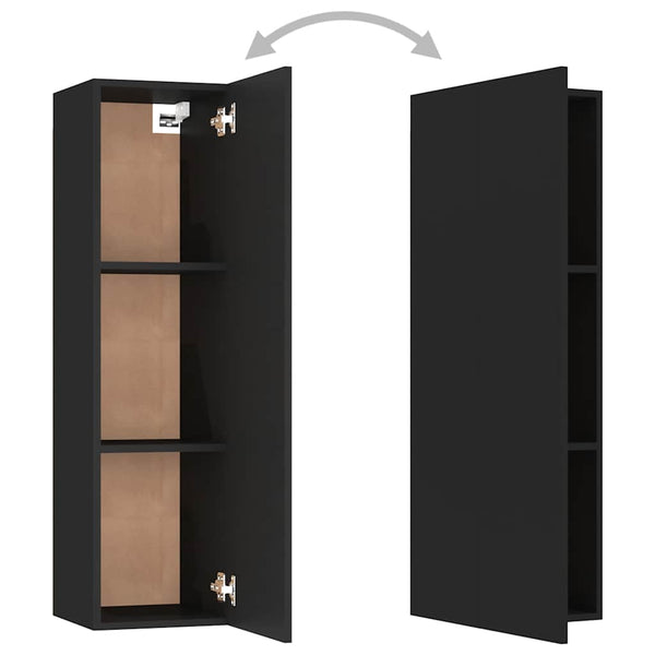4-tlg. TV-Schrank-Set Schwarz Holzwerkstoff