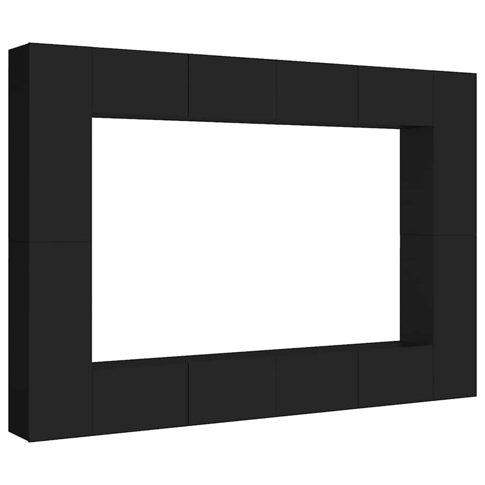 vidaXL Ensemble de meubles TV 8 pcs Noir Aggloméré