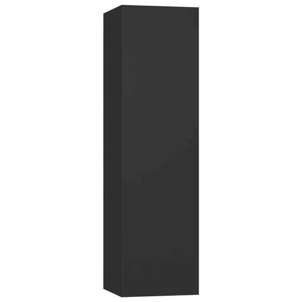 4-tlg. TV-Schrank-Set Schwarz Holzwerkstoff