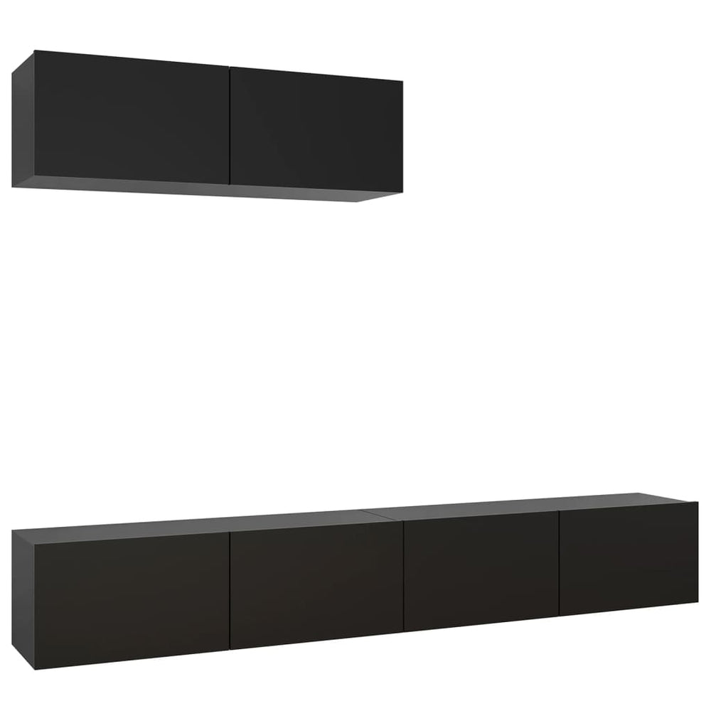 vidaXL Meubles TV 3 pcs Noir Aggloméré