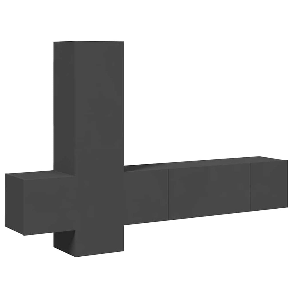 vidaXL Ensemble de meubles TV 5 pcs gris en bois d'ingénierie