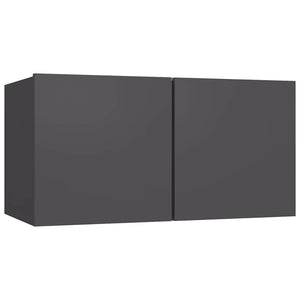 3-tlg. TV-Schrank-Set Grau Holzwerkstoff