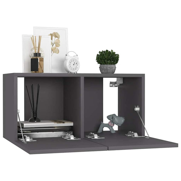 vidaXL Meuble TV, 7 pcs, aggloméré, gris