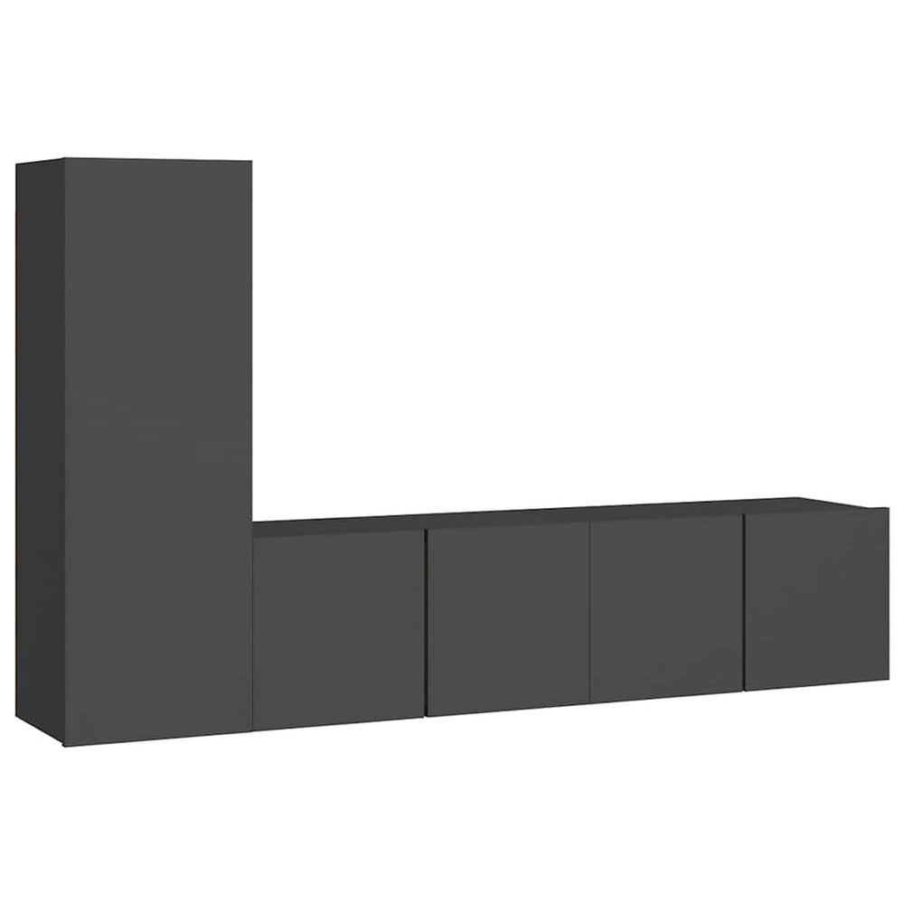 vidaXL Meuble TV, 3 pcs, gris, bois d'ingénierie