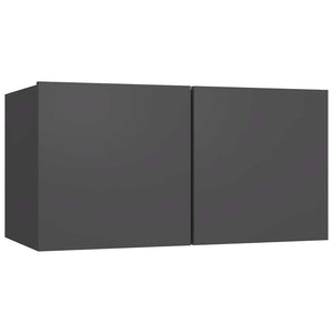 4-tlg. TV-Schrank-Set Grau Holzwerkstoff