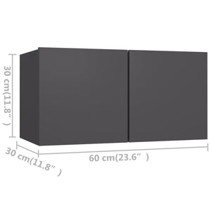 4-tlg. TV-Schrank-Set Grau Holzwerkstoff
