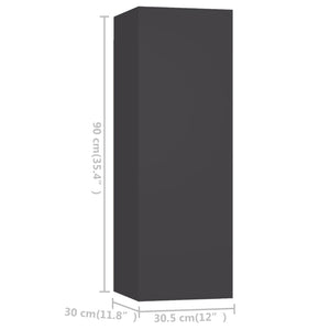 4-tlg. TV-Schrank-Set Grau Holzwerkstoff