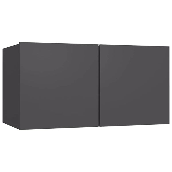 4-tlg. TV-Schrank-Set Grau Holzwerkstoff