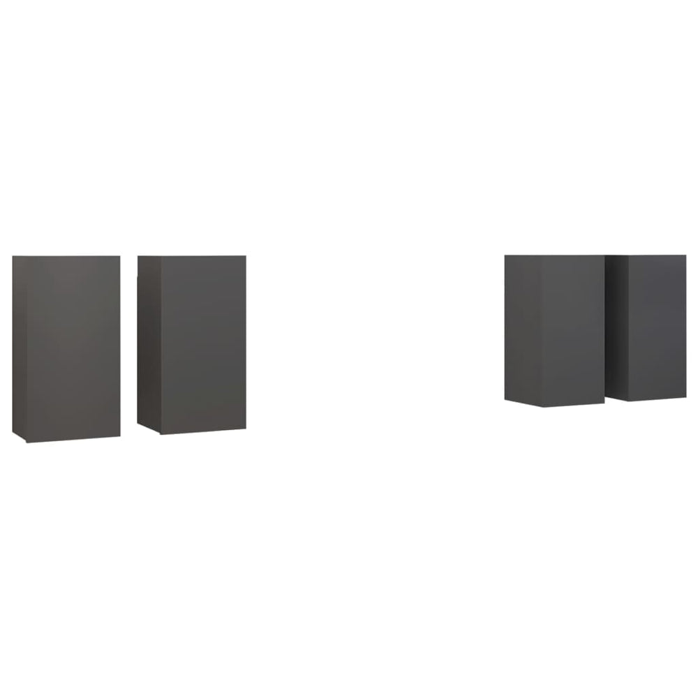 vidaXL Meubles TV 4 pcs Gris 30,5x30x60 cm Bois d'ingénierie
