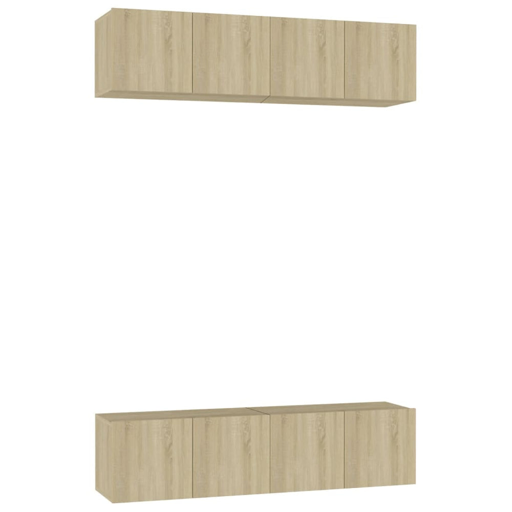 vidaXL Meubles TV 4 pcs Chêne Sonoma 60x30x30 cm Bois d'ingénierie