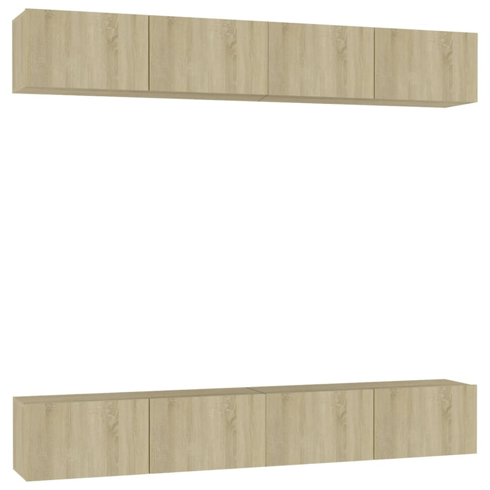 vidaXL Meubles TV 4 pcs Chêne Sonoma 100x30x30 cm Bois d'ingénierie