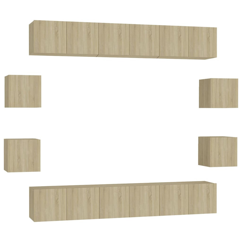 10-tlg. TV-Schrank-Set Sonoma-Eiche Holzwerkstoff