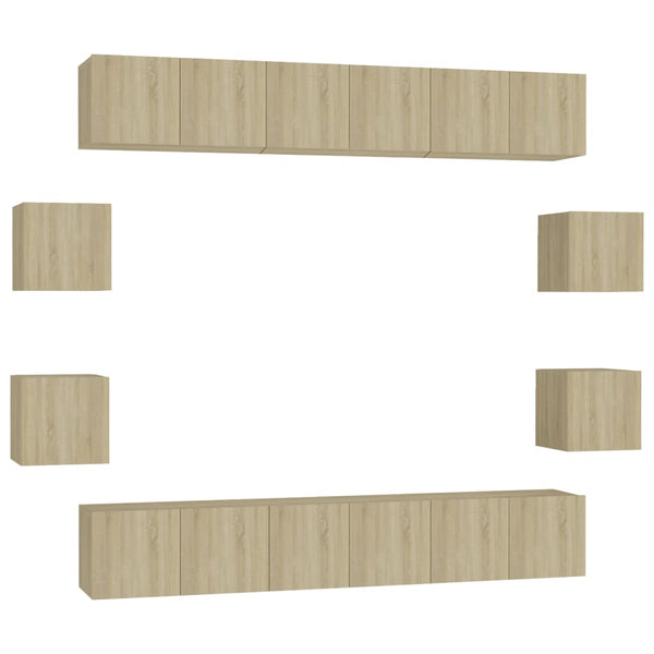 10-tlg. TV-Schrank-Set Sonoma-Eiche Holzwerkstoff