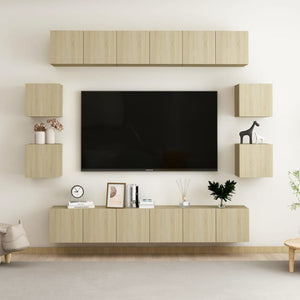 10-tlg. TV-Schrank-Set Sonoma-Eiche Holzwerkstoff