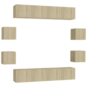 8-tlg. TV-Schrank-Set Sonoma-Eiche Holzwerkstoff