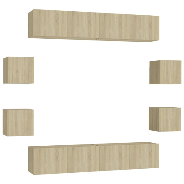 8-tlg. TV-Schrank-Set Sonoma-Eiche Holzwerkstoff