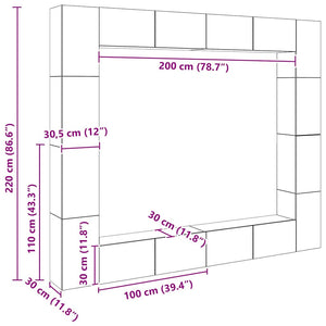 8-tlg. TV-Schrank-Set Sonoma-Eiche Holzwerkstoff