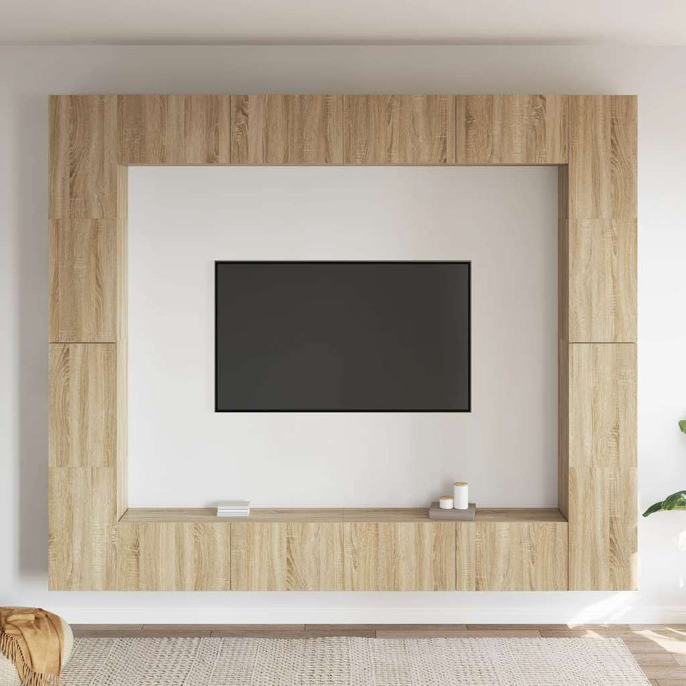 vidaXL Ensemble de 8 meubles TV Chêne Sonoma Bois d'ingénierie
