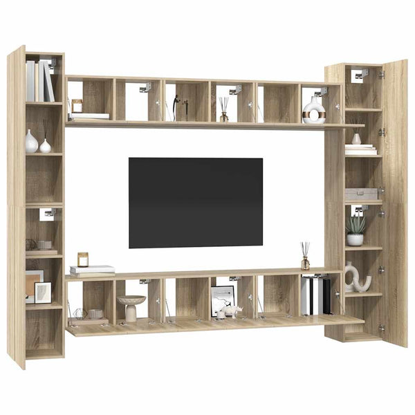 10-tlg. TV-Schrank-Set Sonoma-Eiche Holzwerkstoff