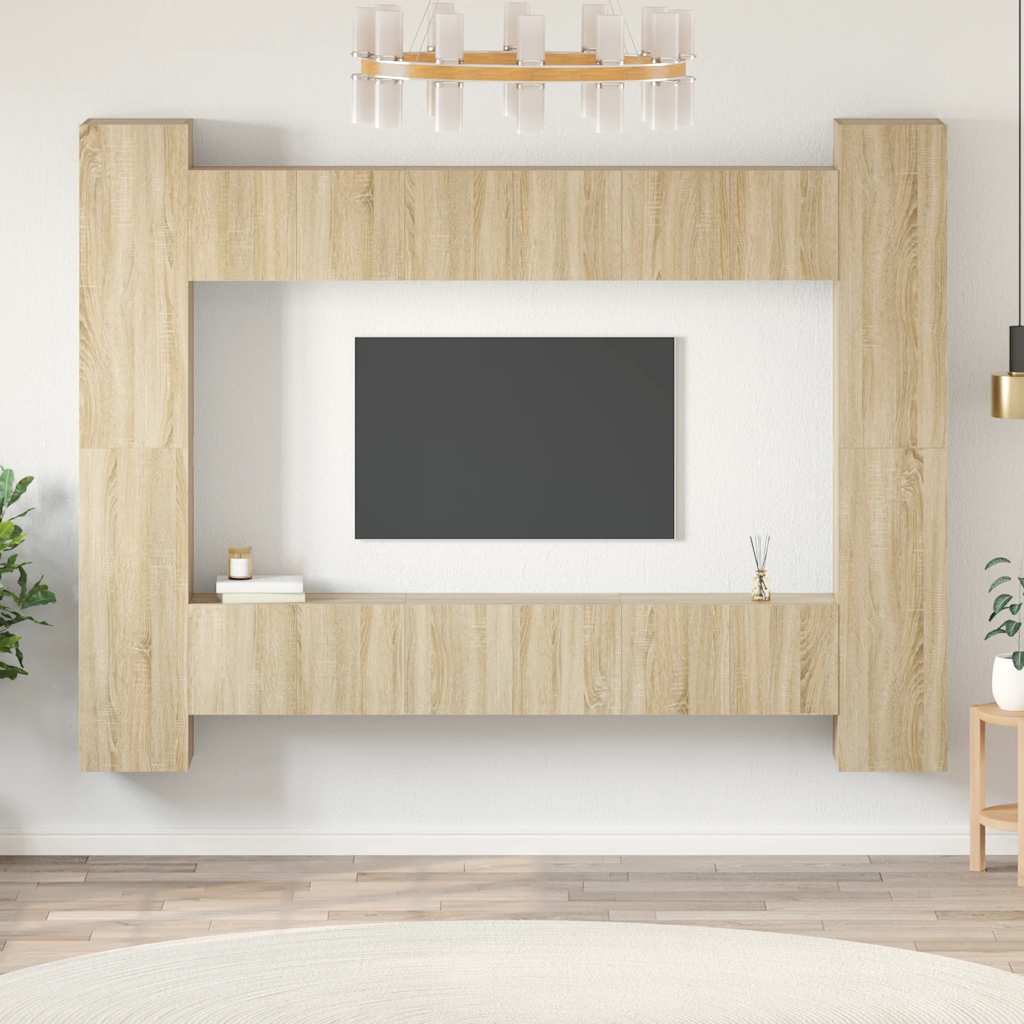 10-tlg. TV-Schrank-Set Sonoma-Eiche Holzwerkstoff