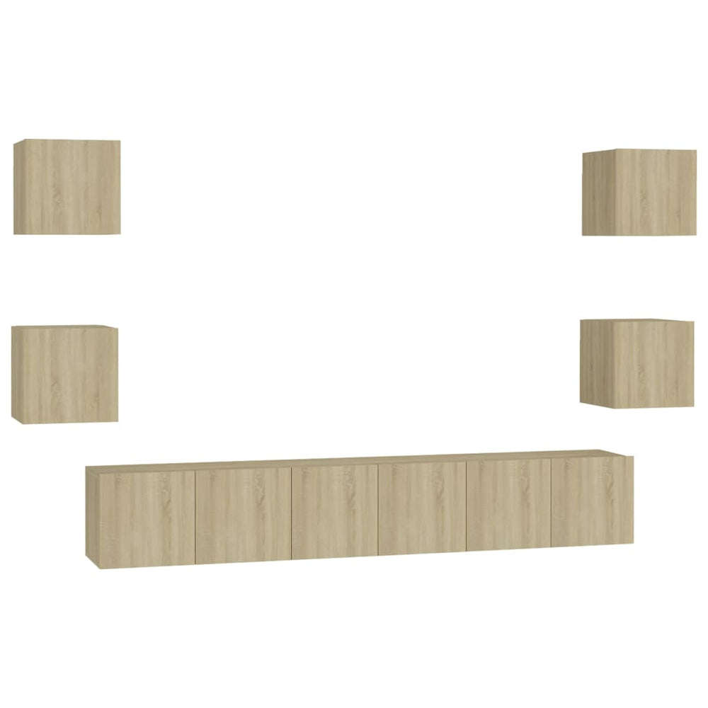 vidaXL Ensemble de meubles TV 7 pcs Bois d'ingénierie chêne sonoma