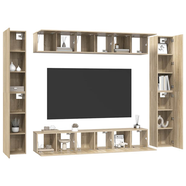 10-tlg. TV-Schrank-Set Sonoma-Eiche Holzwerkstoff