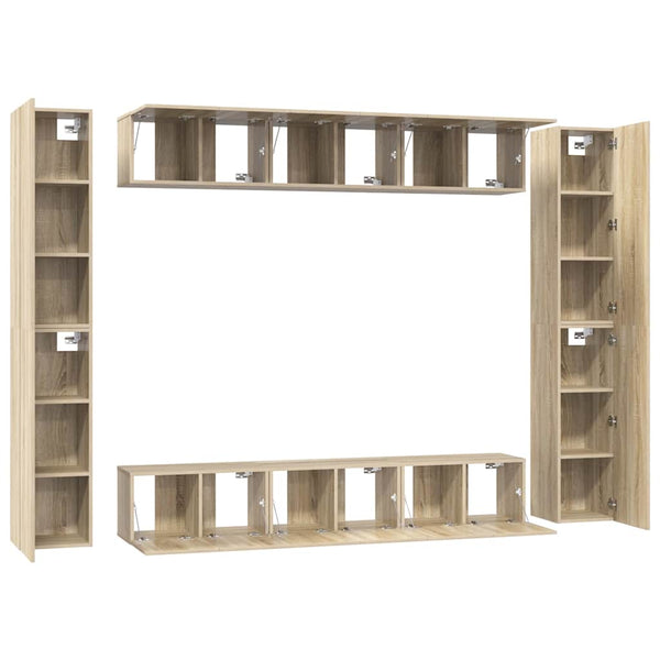 10-tlg. TV-Schrank-Set Sonoma-Eiche Holzwerkstoff