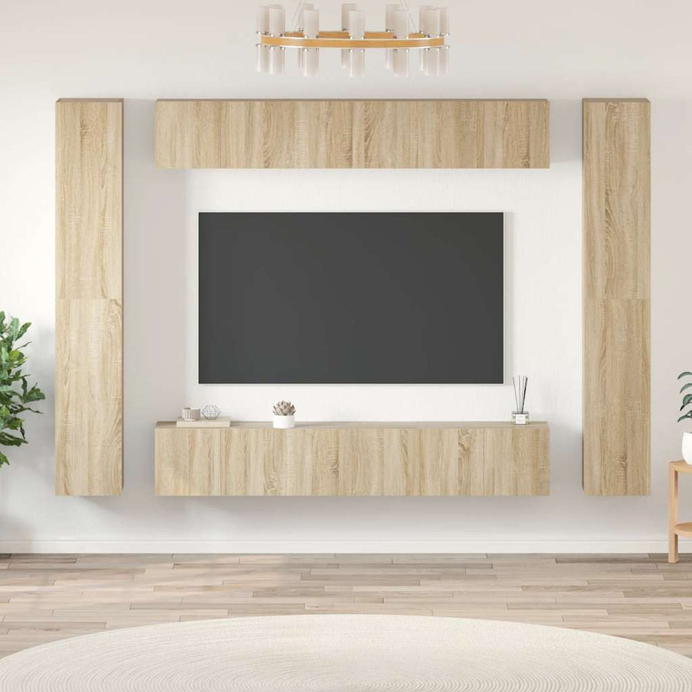 10-tlg. TV-Schrank-Set Sonoma-Eiche Holzwerkstoff