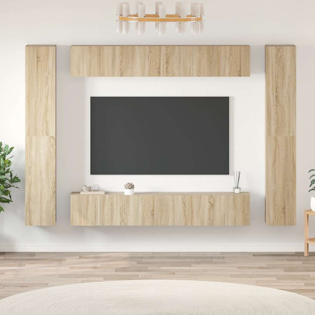 10-tlg. TV-Schrank-Set Sonoma-Eiche Holzwerkstoff