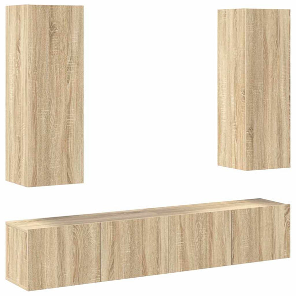 4-tlg. TV-Schrank-Set Sonoma-Eiche Holzwerkstoff