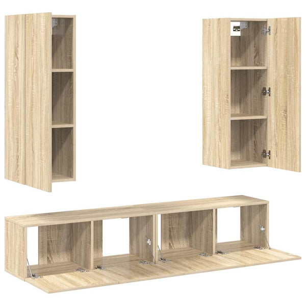 4-tlg. TV-Schrank-Set Sonoma-Eiche Holzwerkstoff
