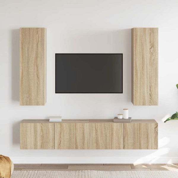4-tlg. TV-Schrank-Set Sonoma-Eiche Holzwerkstoff
