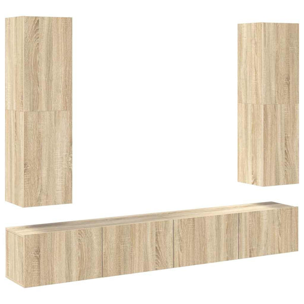 4-tlg. TV-Schrank-Set Sonoma-Eiche Holzwerkstoff