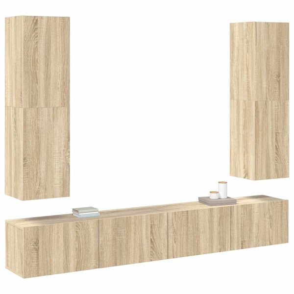 4-tlg. TV-Schrank-Set Sonoma-Eiche Holzwerkstoff