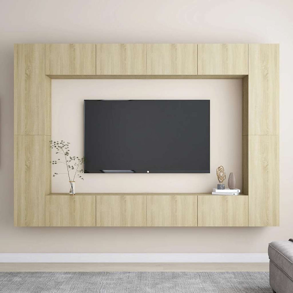vidaXL Ensemble de 8 meubles TV Chêne Sonoma Bois d'ingénierie