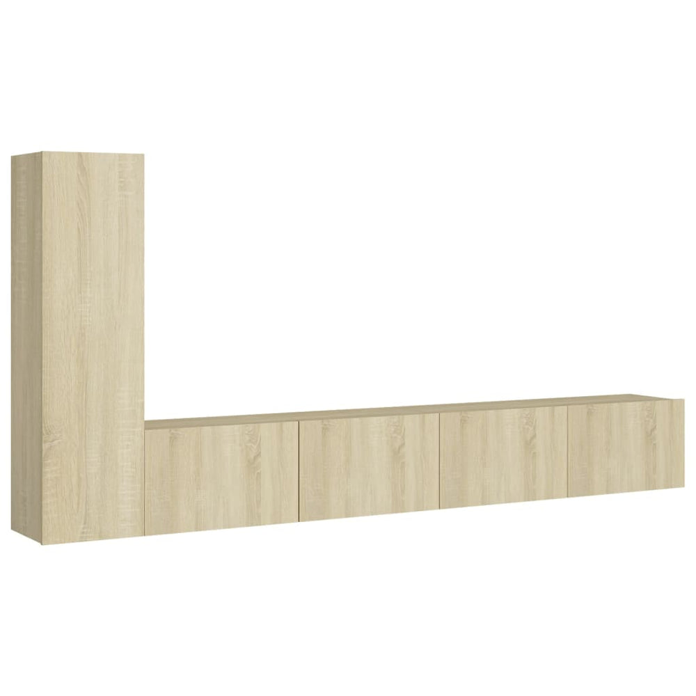 vidaXL Meuble TV, 3 pcs, chêne sonoma, bois d'ingénierie