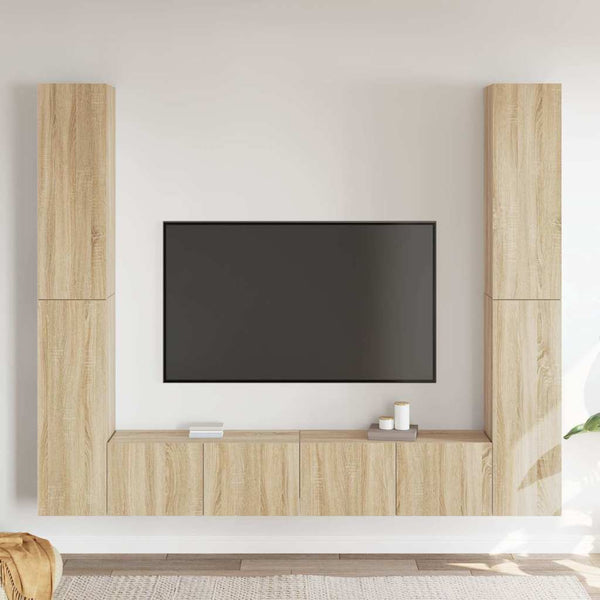 6-tlg. TV-Schrank-Set Sonoma-Eiche Holzwerkstoff