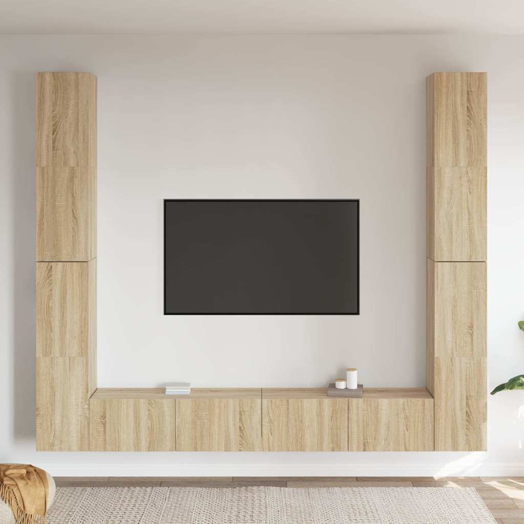 6-tlg. TV-Schrank-Set Sonoma-Eiche Holzwerkstoff