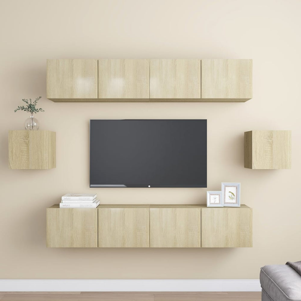 vidaXL Meuble TV 6 pcs Chêne Sonoma Aggloméré
