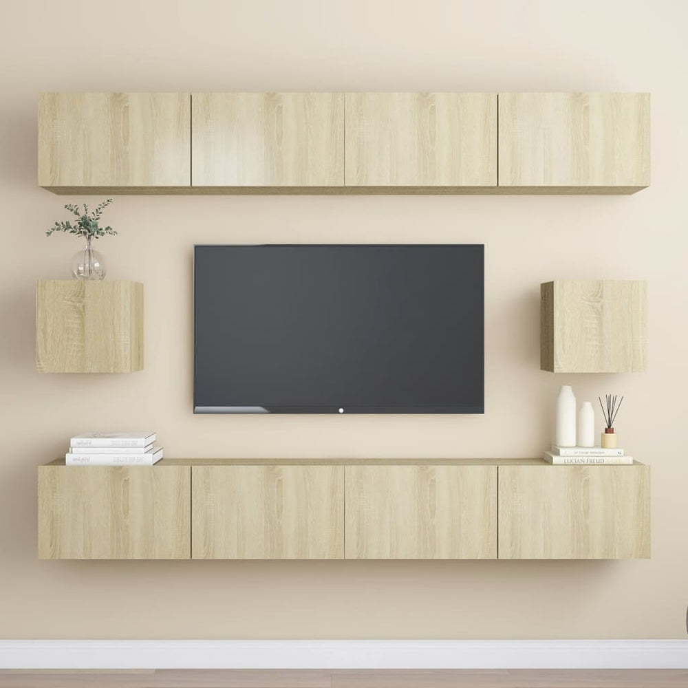 vidaXL Meuble TV 6 pcs Chêne Sonoma Aggloméré