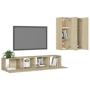 4-tlg. TV-Schrank-Set Sonoma-Eiche Holzwerkstoff
