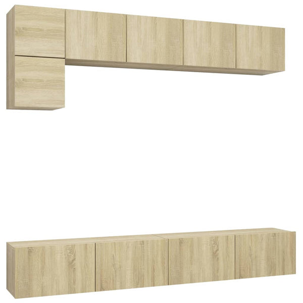 vidaXL Meuble TV 5 pièces Bois d'ingénierie Chêne Sonoma