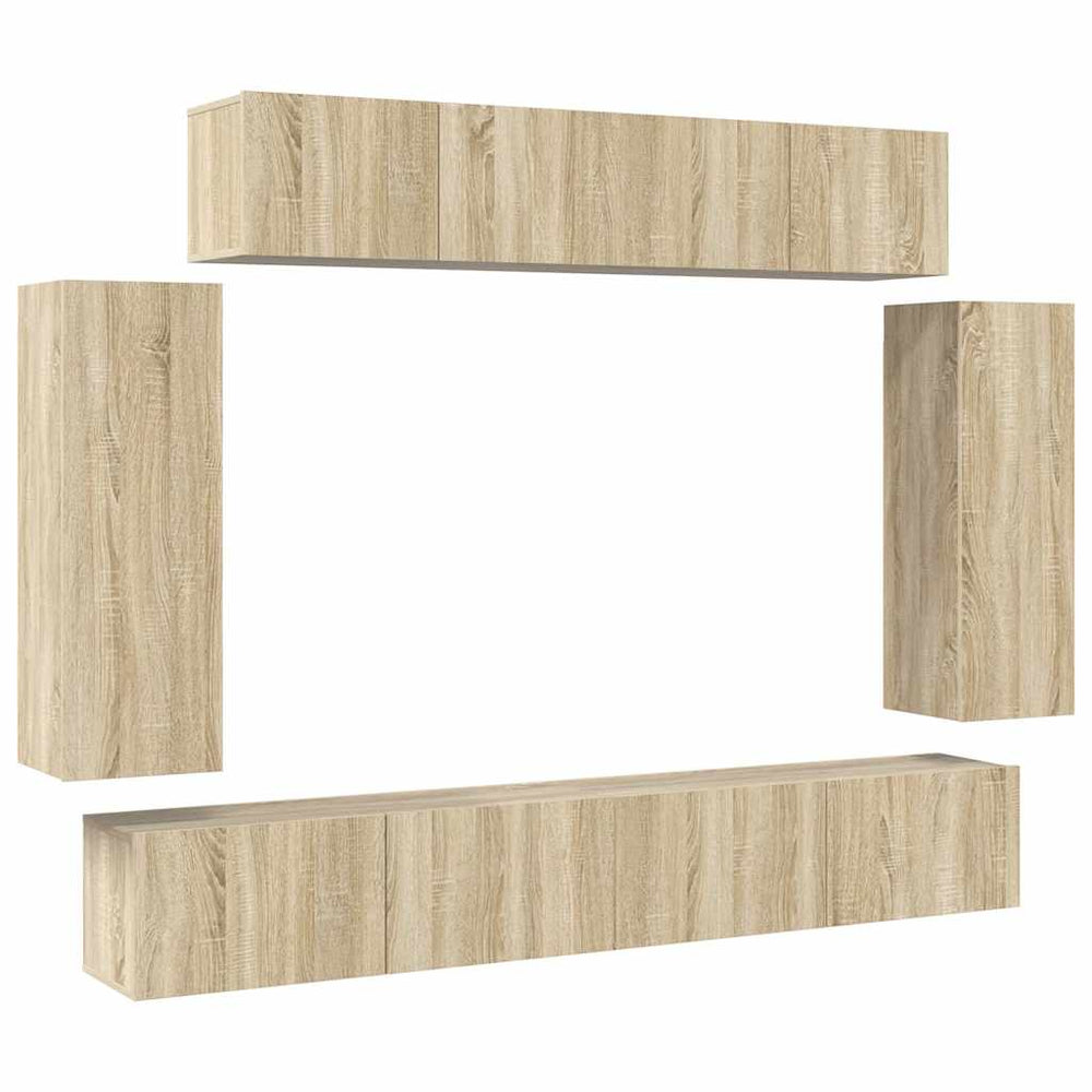 vidaXL Meuble TV 6 pcs Chêne Sonoma Aggloméré