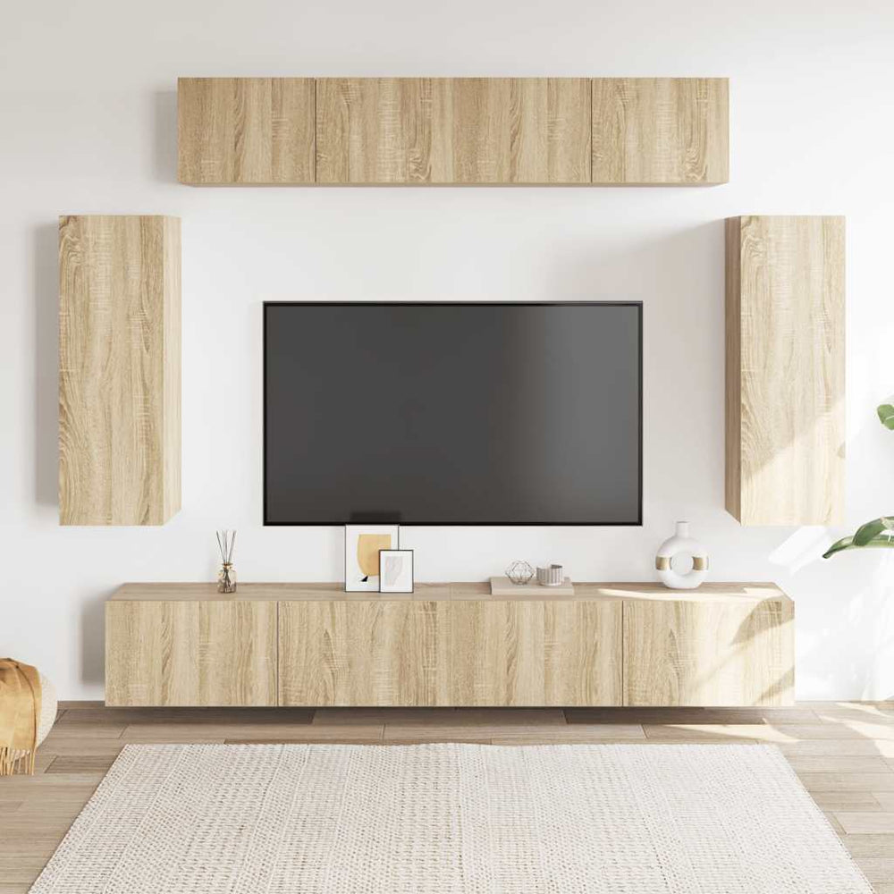 vidaXL Meuble TV 6 pcs Chêne Sonoma Aggloméré